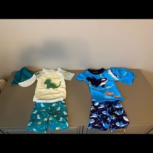 Baby boy swimwear outfits with hats to match
